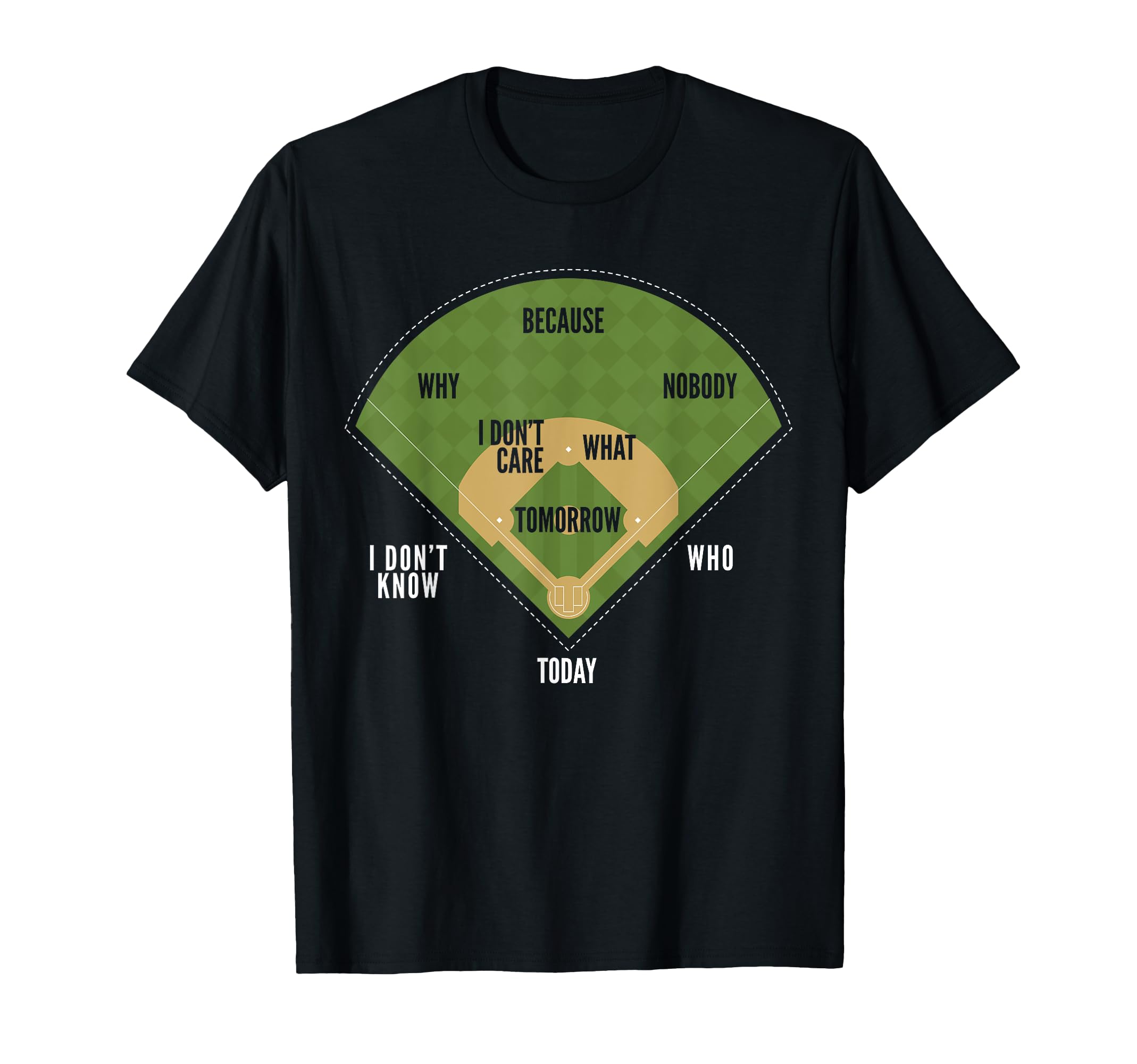 Whos First Baseball Baseball Diamond T-Shirt - Graphic Print Men Women - T-Shirt, Sweatshirt, Hoodie