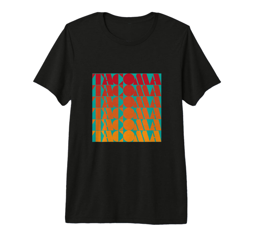 Tacoma Washington Typography 70S 80S T-Shirt - Novelty Apparel for Adults - T-Shirt, Sweatshirt, Hoodie