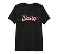 Nasty Varsity Distressed Ironic Tri T-Shirt - Graphic Print for Adults - T-Shirt, Sweatshirt, Hoodie