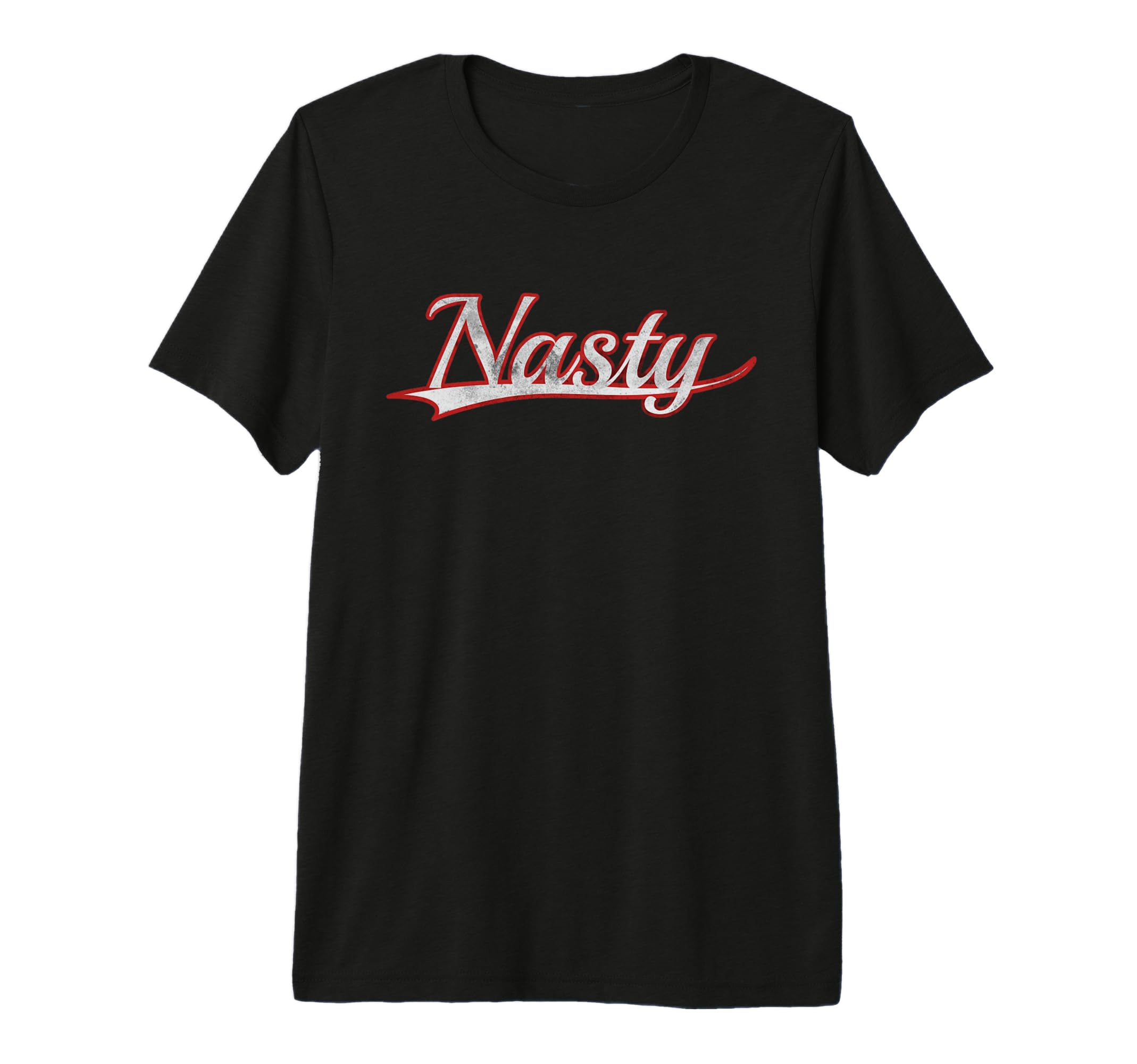 Nasty Varsity Distressed Ironic Tri T-Shirt - Graphic Print for Adults - T-Shirt, Sweatshirt, Hoodie