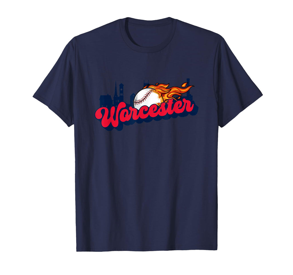 Worcester Baseball City Skyline T-Shirt - Fun Novelty Design Unisex - T-Shirt, Sweatshirt, Hoodie