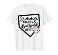 Summer Nights Ballpark Lights Baseball T-Shirt - Novelty Apparel Unisex - T-Shirt, Sweatshirt, Hoodie