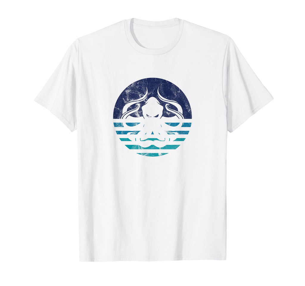 Distressed Octopus Scuba Diver Surfer T-Shirt - Unique Graphic Unisex - T-Shirt, Sweatshirt, Hoodie