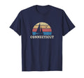 Connecticut Sailboat 70S Throwback Sunset T-Shirt - Custom Art Print Unisex - T-Shirt, Sweatshirt, Hoodie