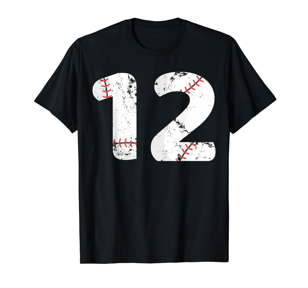 Number 12 Baseball Distressed Team T-Shirt - Aesthetic Graphic Men Women - T-Shirt, Sweatshirt, Hoodie