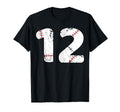 Number 12 Baseball Distressed Team T-Shirt - Aesthetic Graphic Men Women - T-Shirt, Sweatshirt, Hoodie