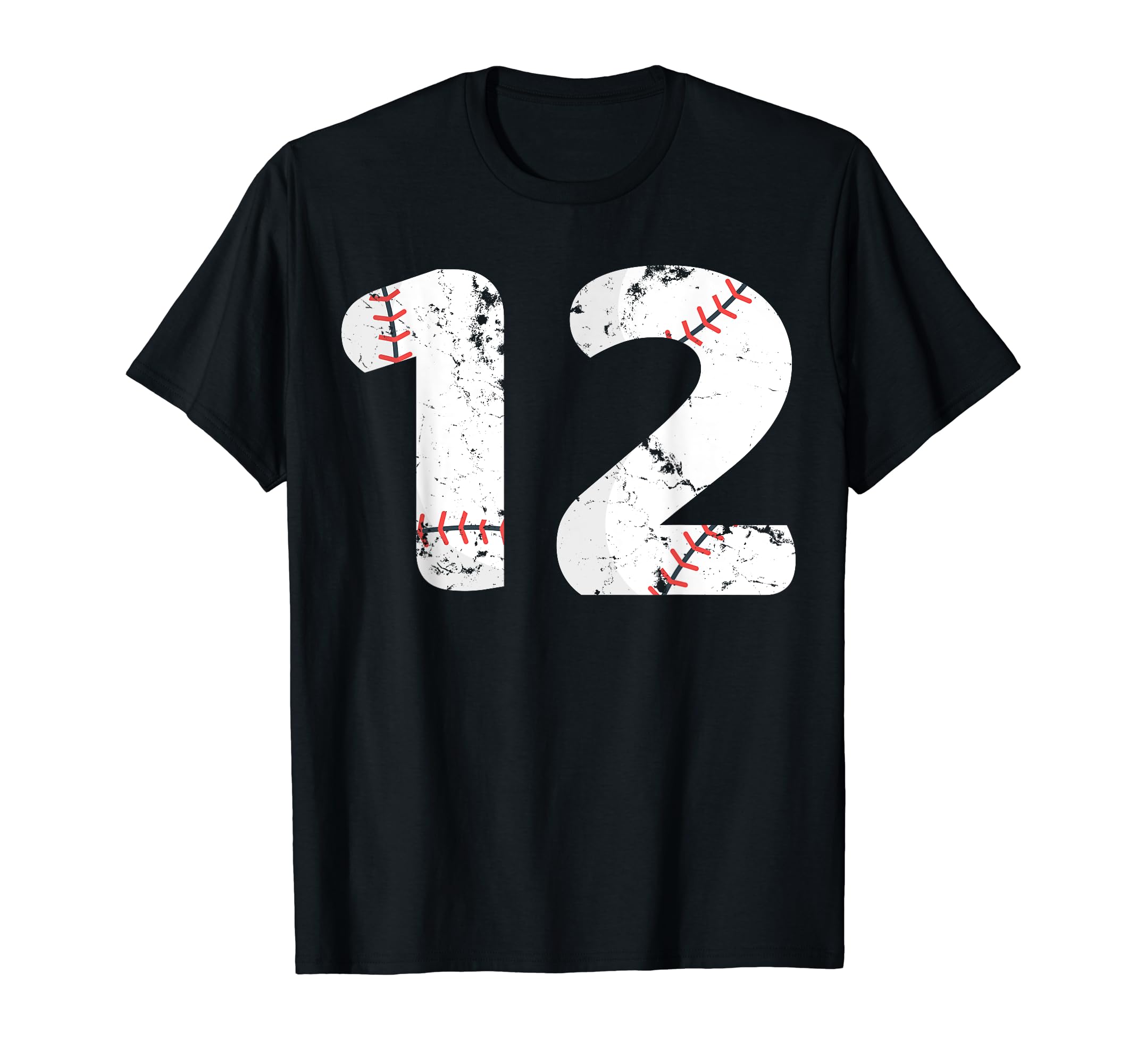 Number 12 Baseball Distressed Team T-Shirt - Aesthetic Graphic Men Women - T-Shirt, Sweatshirt, Hoodie