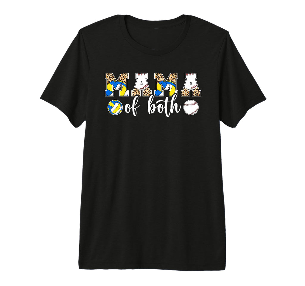 Mama Both Leopard Volleyball Baseball T-Shirt - Unique Graphic Men Women - T-Shirt, Sweatshirt, Hoodie
