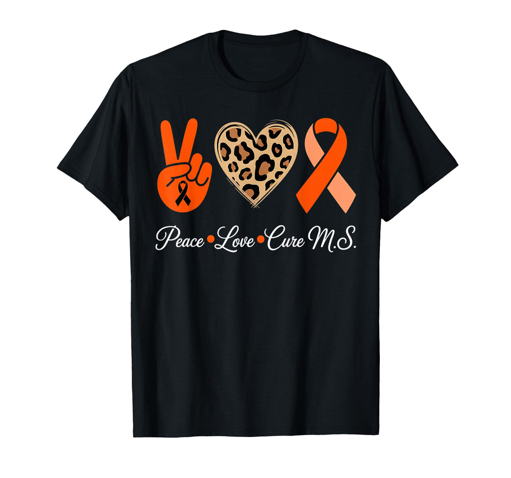 Multiple Sclerosis Awareness Peace Love T-Shirt - Trendy Graphic Men Women - T-Shirt, Sweatshirt, Hoodie