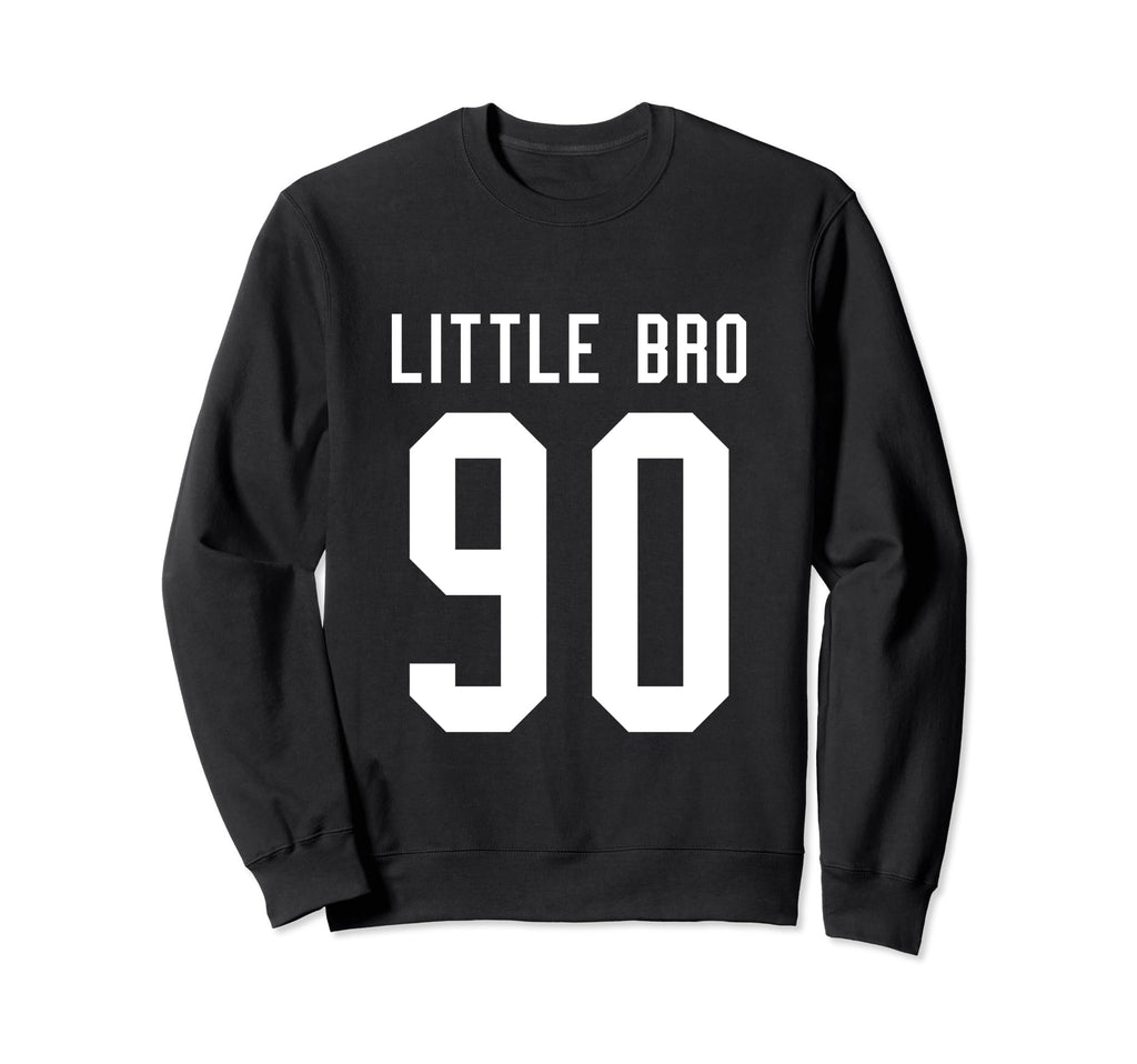 Number 90 Little Bro Biggest Fan Sweatshirt - Graphic Print for Adults - T-Shirt, Sweatshirt, Hoodie