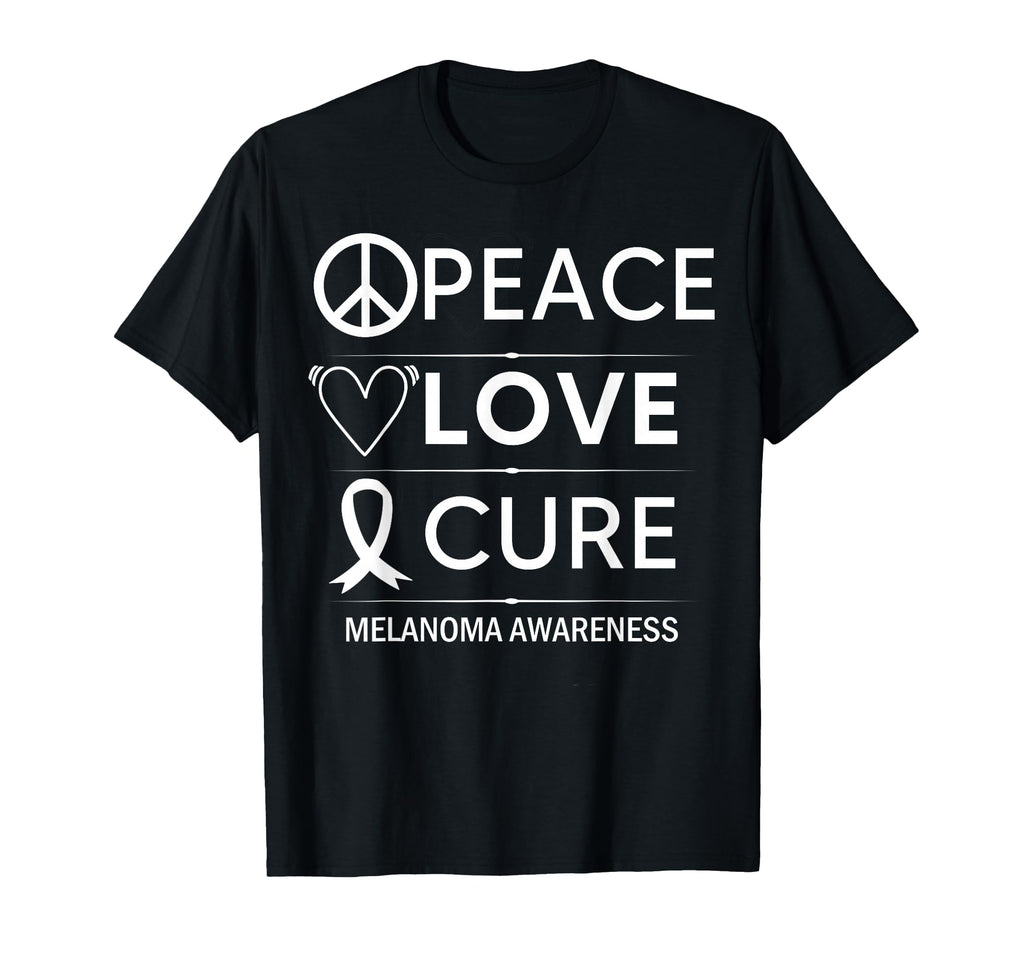 Melanoma Cancer Awareness Peace Love T-Shirt - Aesthetic Graphic Unisex - T-Shirt, Sweatshirt, Hoodie