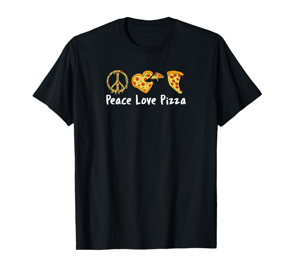 Peace Love Pizza Funny Pizza Small T-Shirt - Unique Graphic Men Women - T-Shirt, Sweatshirt, Hoodie