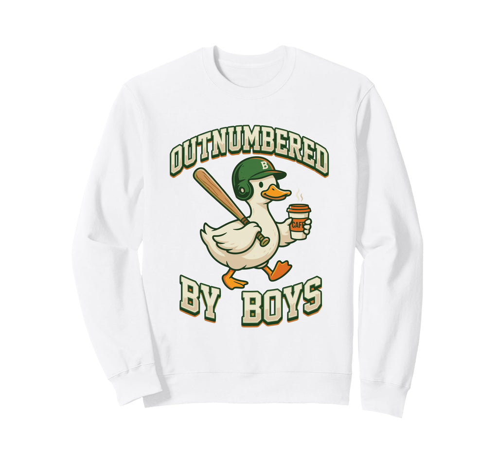 Outnumbered Baseball Duck Coffee Sweatshirt - Aesthetic Graphic Men Women - T-Shirt, Sweatshirt, Hoodie