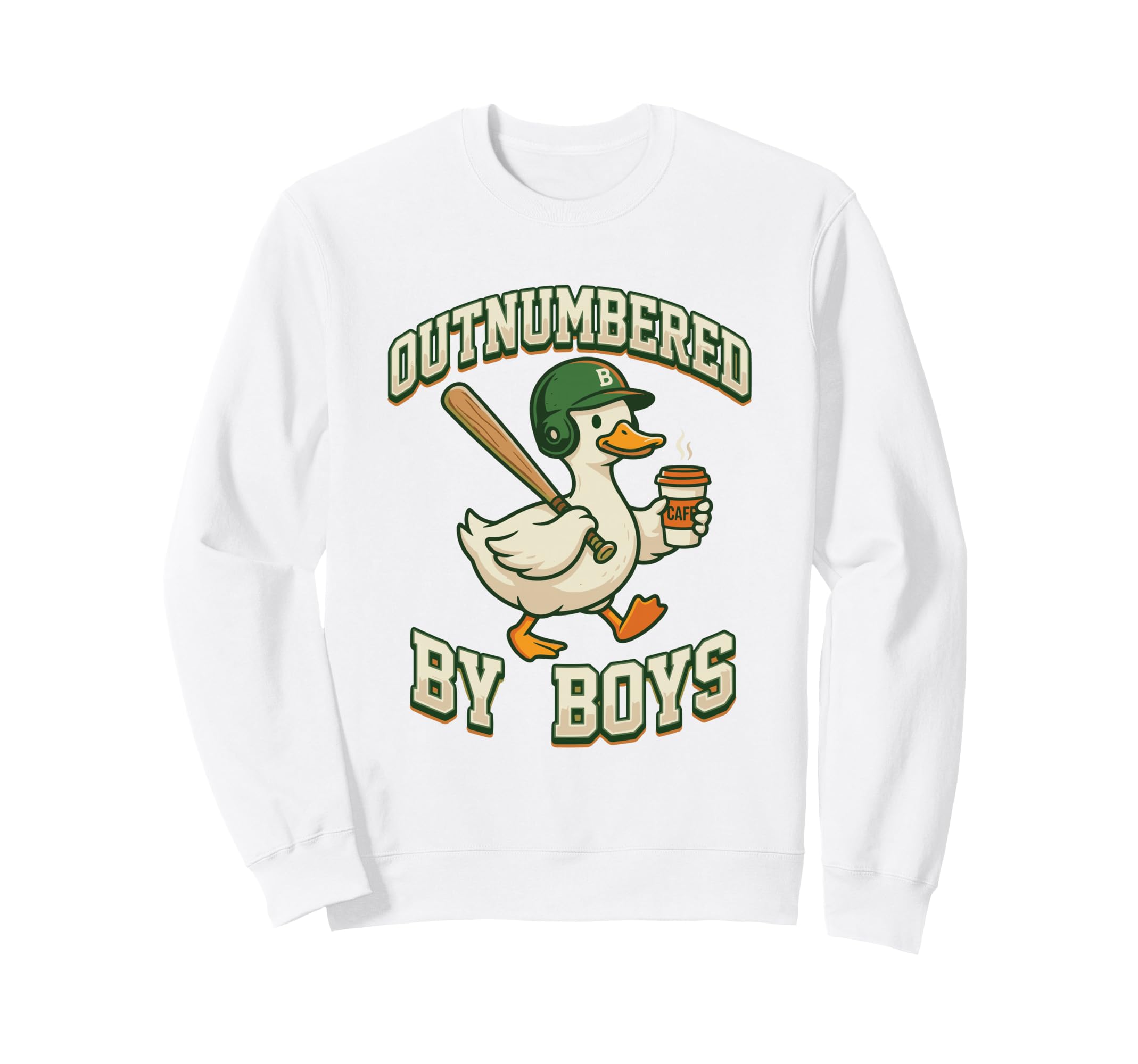 Outnumbered Baseball Duck Coffee Sweatshirt - Aesthetic Graphic Men Women - T-Shirt, Sweatshirt, Hoodie