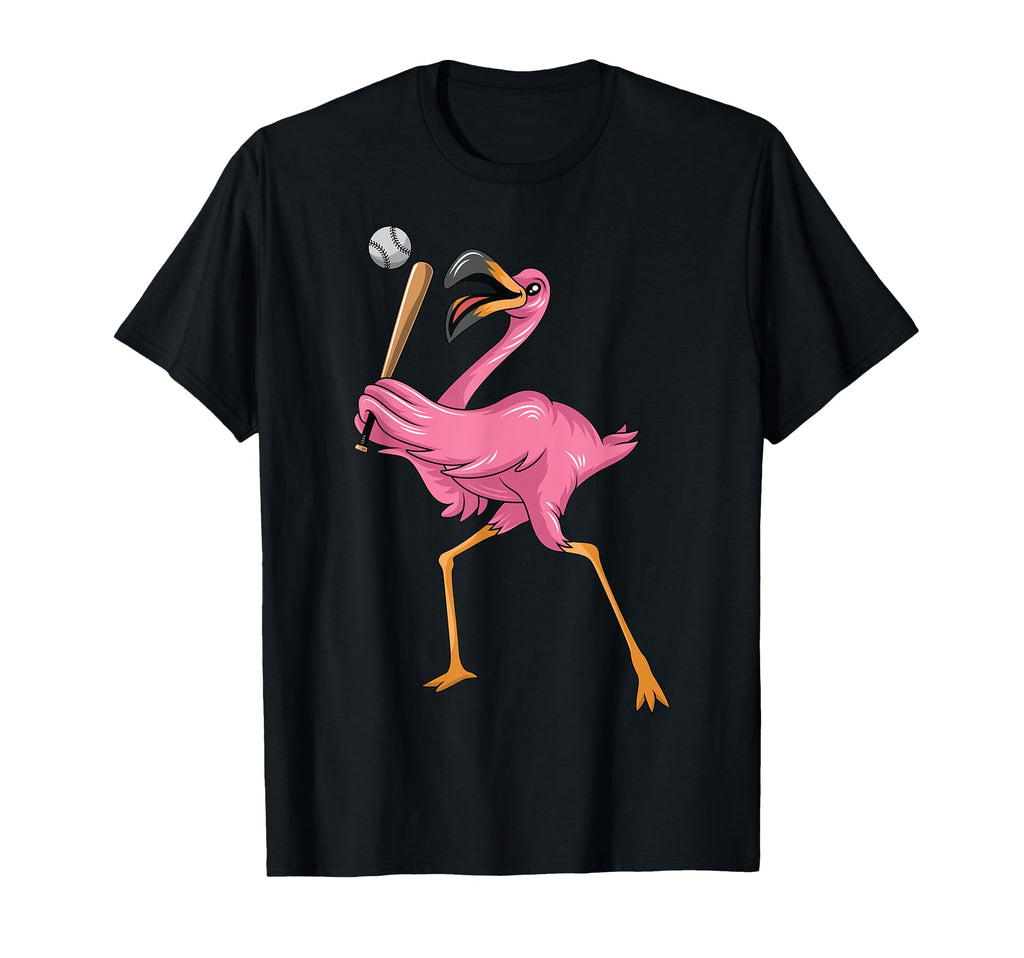 Funny Flamingo Baseball Flamingo Playing T-Shirt - Trendy Graphic Unisex - T-Shirt, Sweatshirt, Hoodie