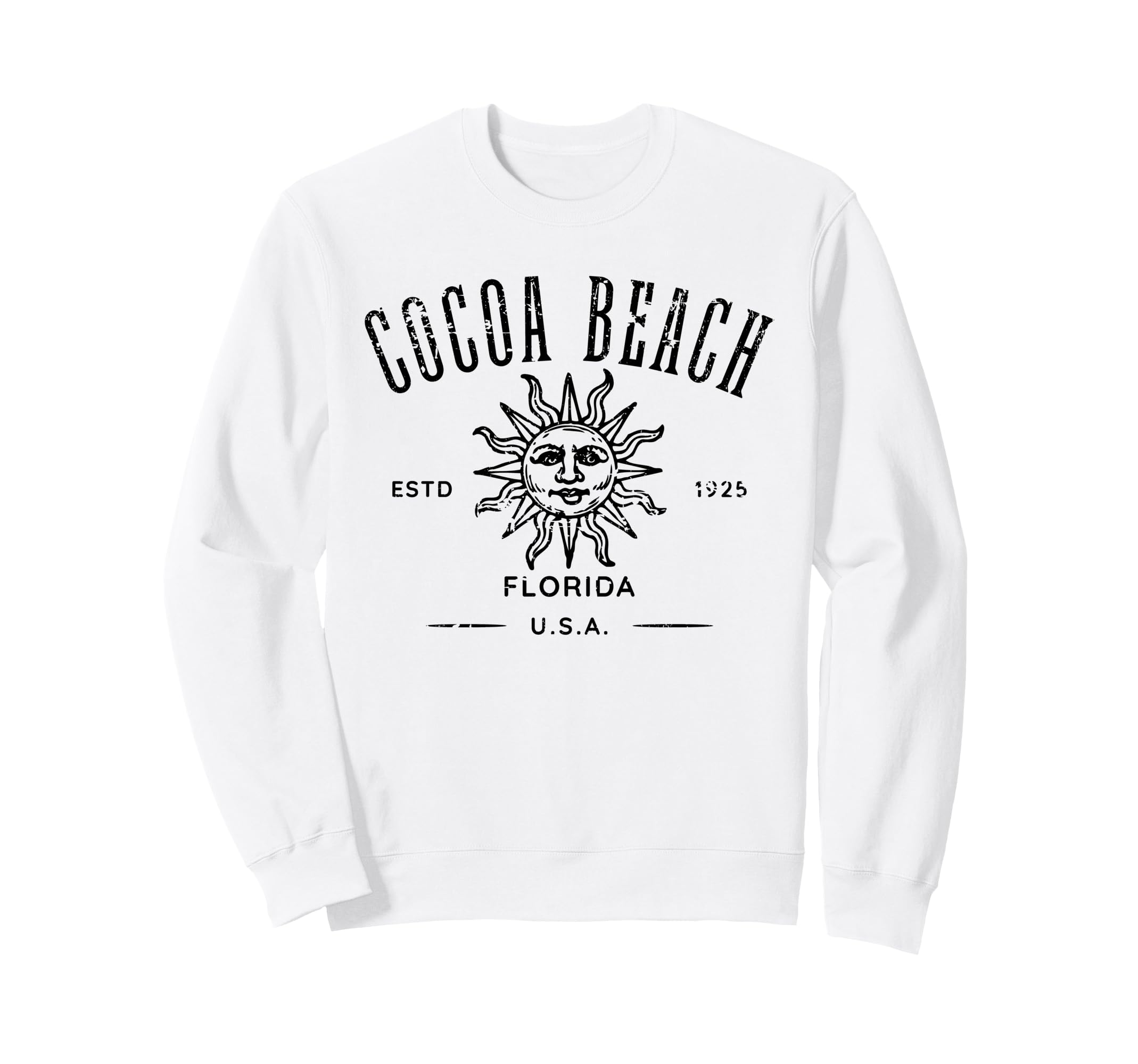 Cocoa Beach Florida Distressed Sweatshirt - Unique Graphic for Adults - T-Shirt, Sweatshirt, Hoodie