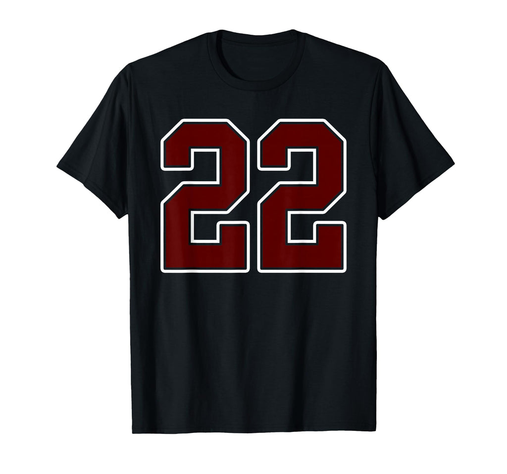 Maroon And White Number 22 Jersey T-Shirt - Fun Novelty Design Unisex - T-Shirt, Sweatshirt, Hoodie