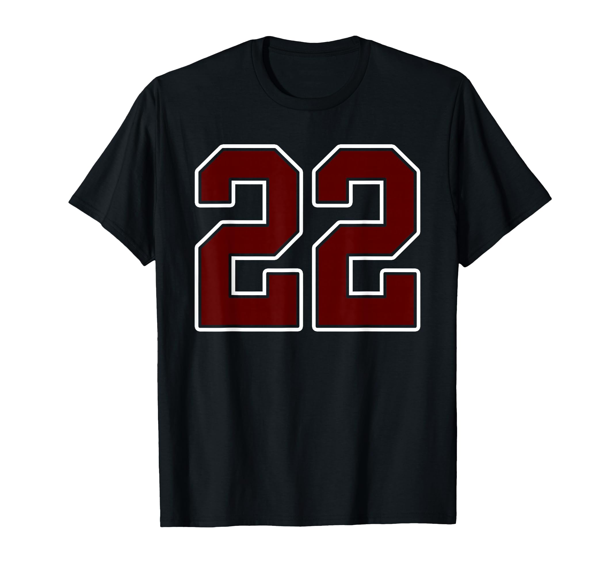 Maroon And White Number 22 Jersey T-Shirt - Fun Novelty Design Unisex - T-Shirt, Sweatshirt, Hoodie