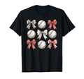 Baseball Coquette Bow Mom Sister T-Shirt - Minimalist Print Men Women - T-Shirt, Sweatshirt, Hoodie