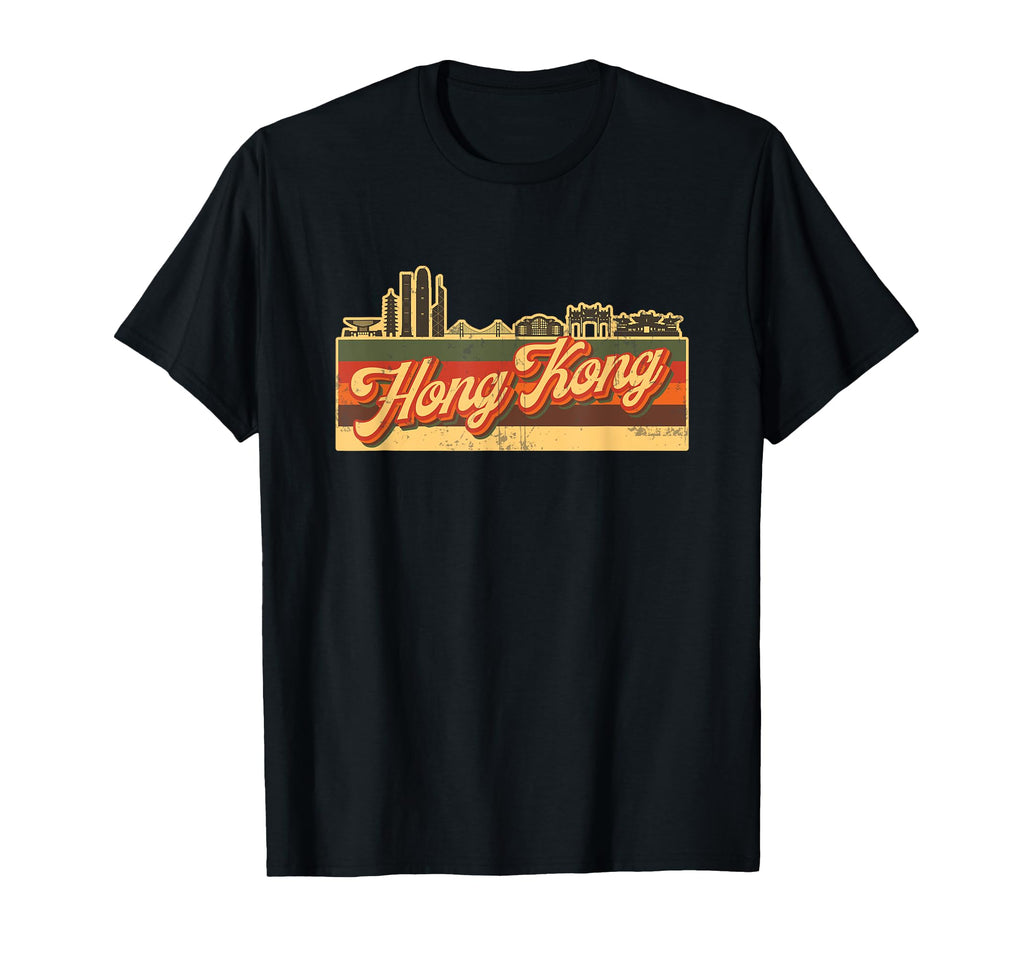 Hong Kong Skyline Stripes Cantonese T-Shirt - Graphic Print for Adults - T-Shirt, Sweatshirt, Hoodie