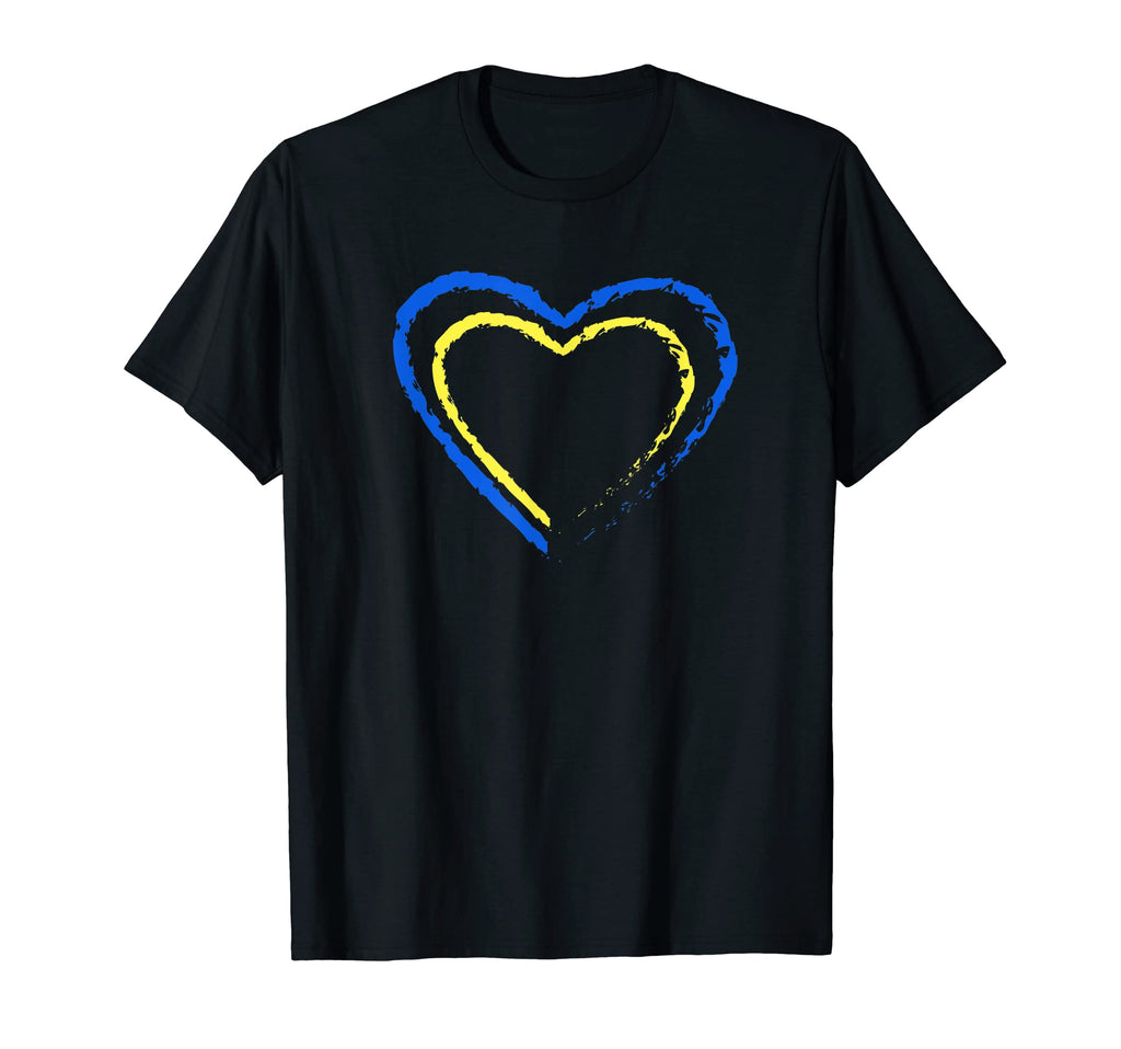 Ukrainian Heart Flag Colors Blue T-Shirt - Minimalist Print for Adults - T-Shirt, Sweatshirt, Hoodie