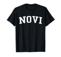 Novi Mi Distressed White Varsity T-Shirt - Casual Everyday Wear Unisex - T-Shirt, Sweatshirt, Hoodie