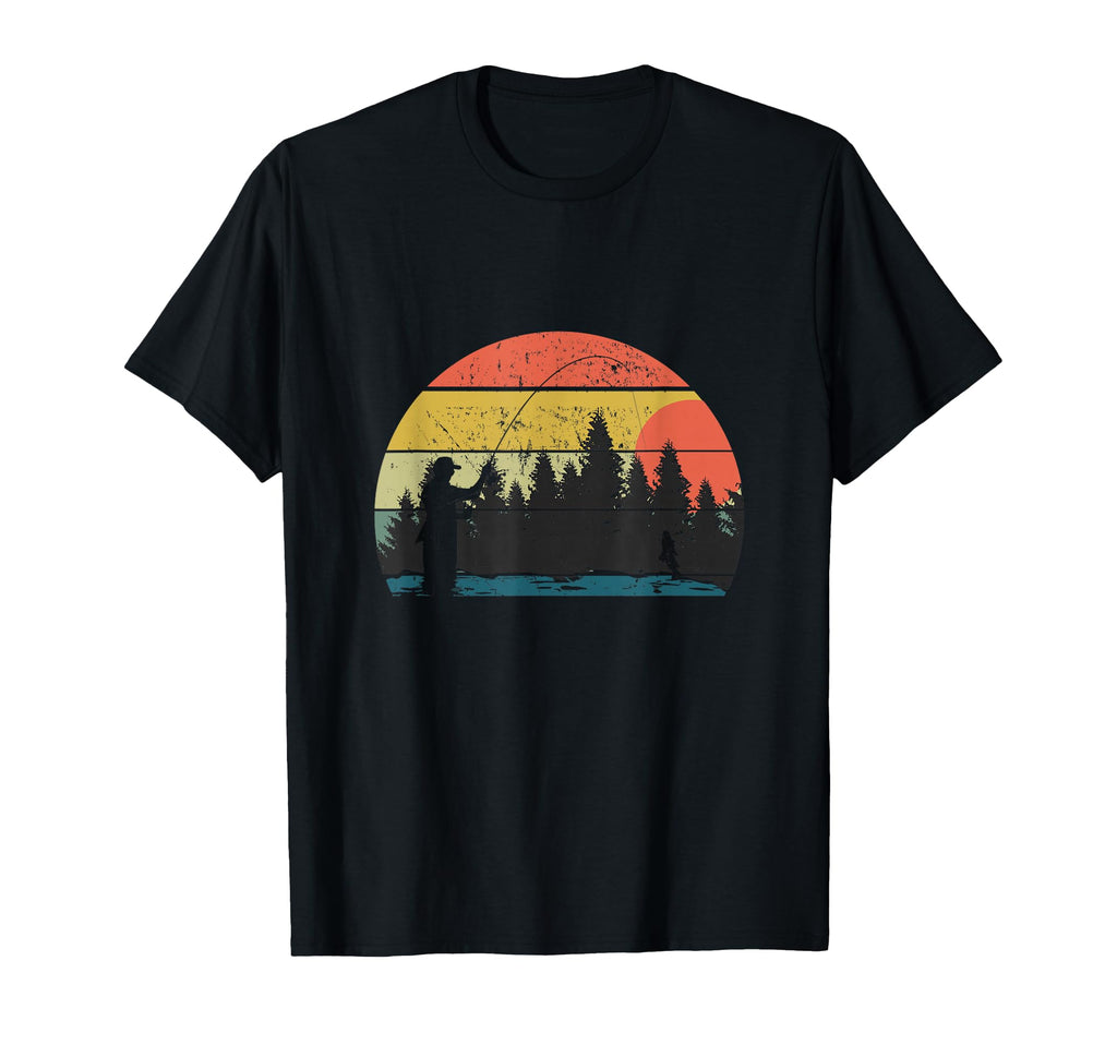 Distressed Fishing Sunset T-Shirt - Minimalist Print for Adults - T-Shirt, Sweatshirt, Hoodie