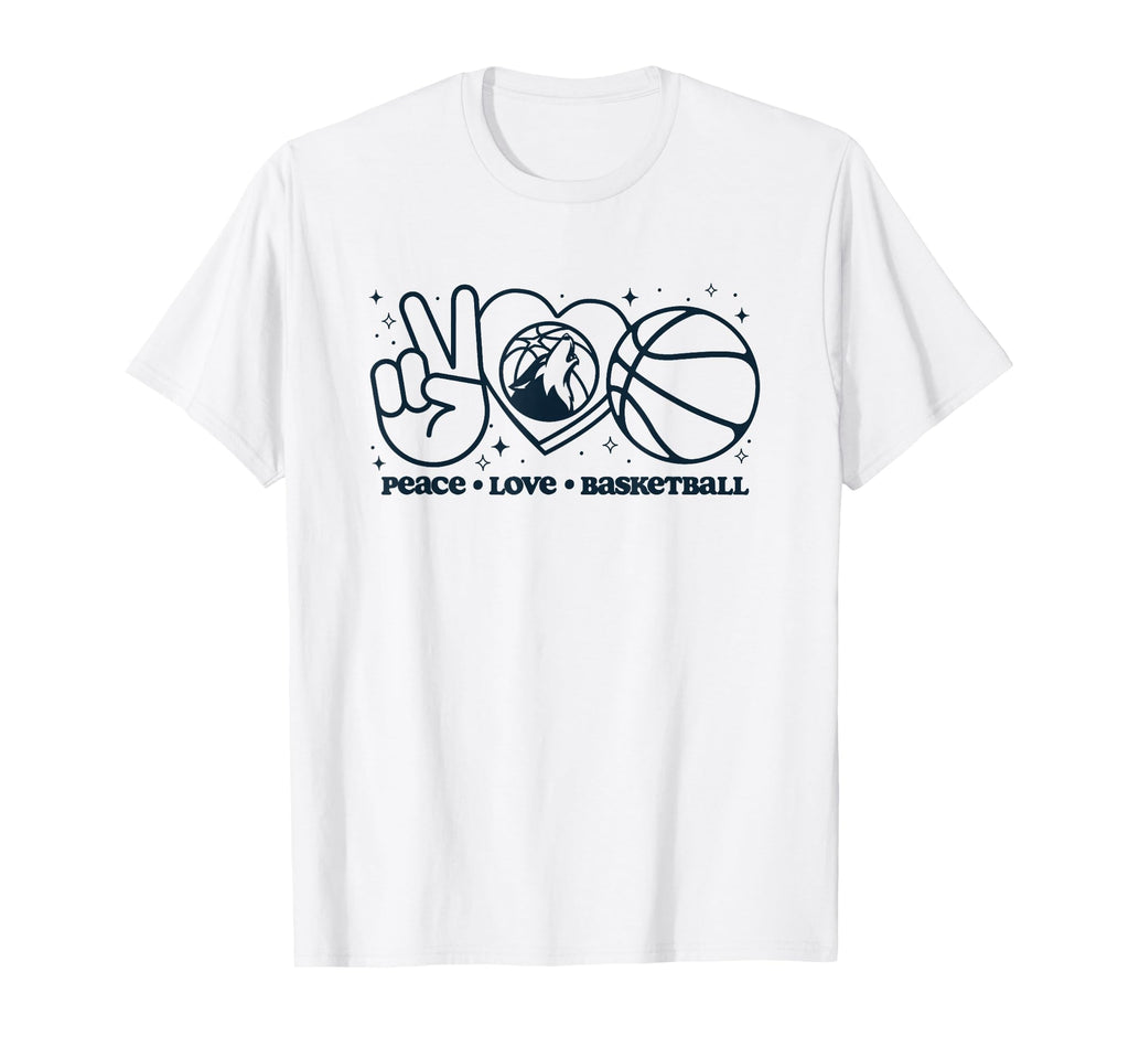 Nba Minnesota Timberwolves Peace Love T-Shirt - Unique Graphic Men Women - T-Shirt, Sweatshirt, Hoodie