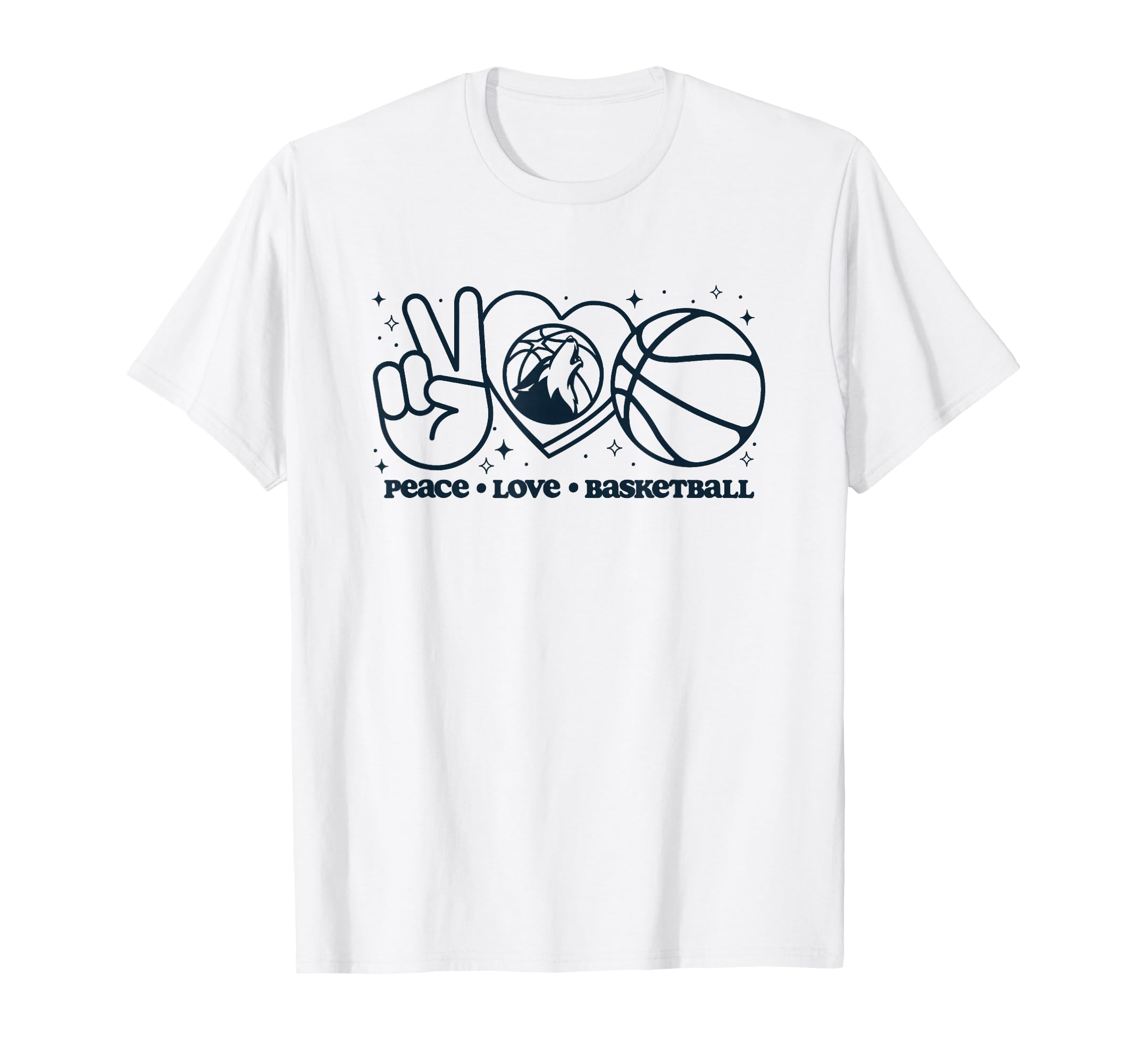 Nba Minnesota Timberwolves Peace Love T-Shirt - Unique Graphic Men Women - T-Shirt, Sweatshirt, Hoodie