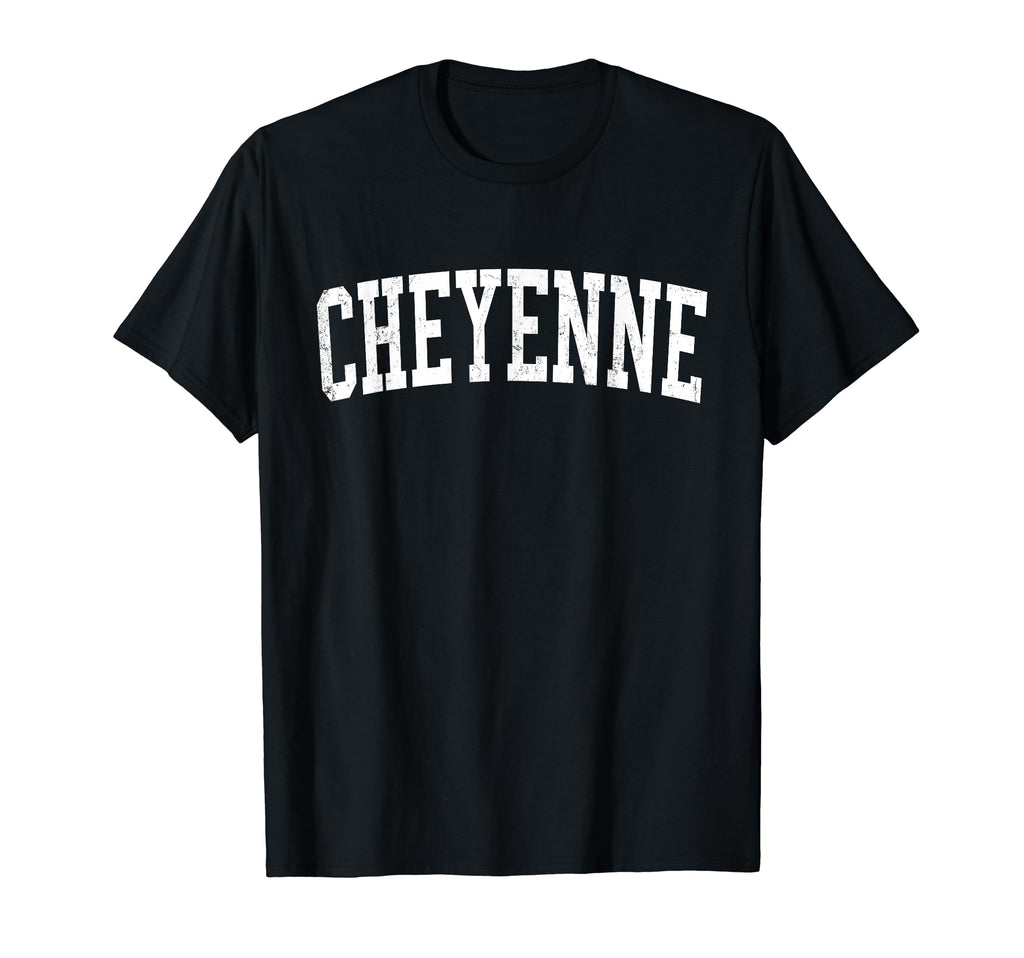 Cheyenne Wy Distressed White Varsity T-Shirt - Trendy Graphic Men Women - T-Shirt, Sweatshirt, Hoodie