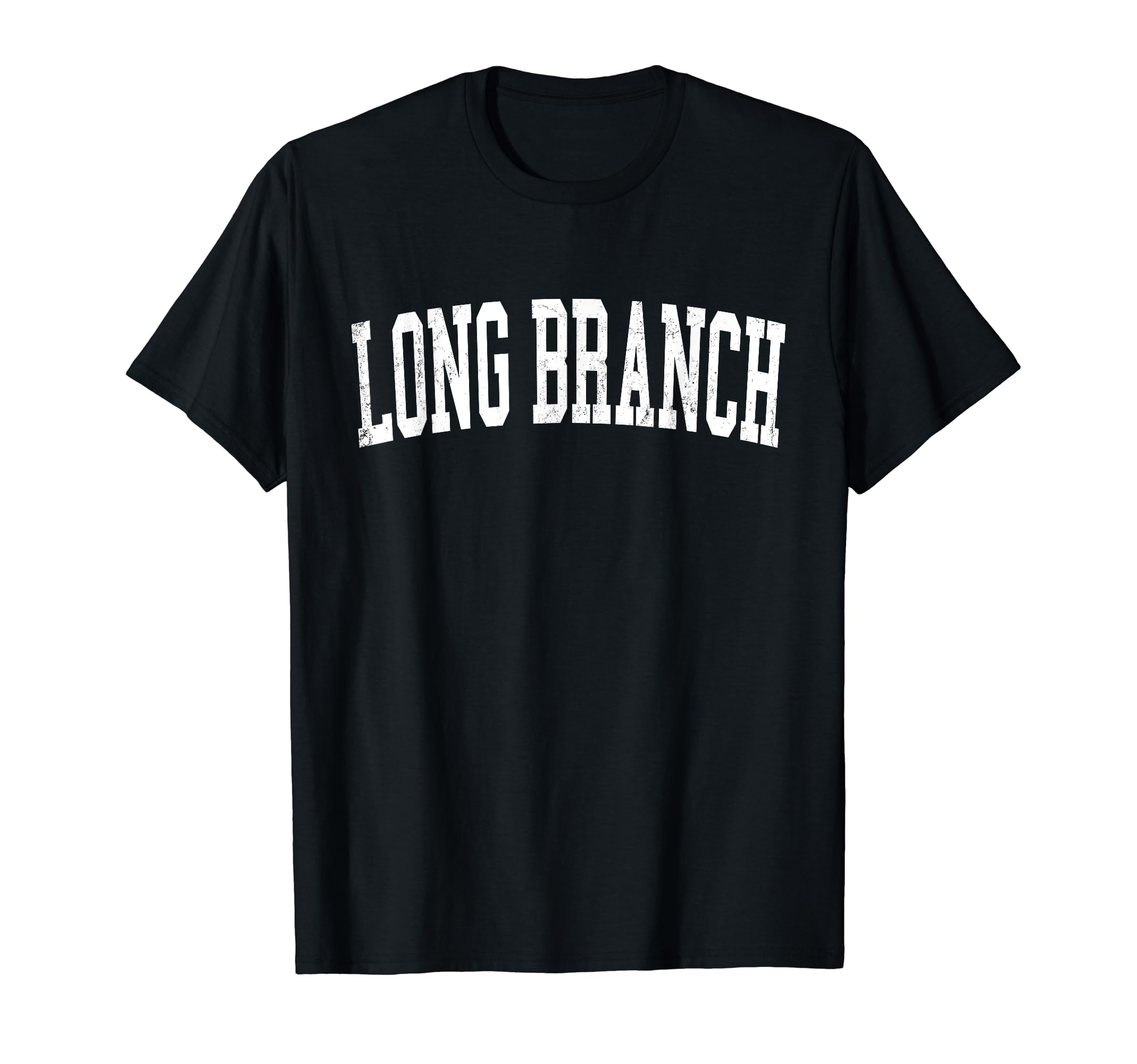 Long Branch Nj Distressed White T-Shirt - Aesthetic Graphic for Adults - T-Shirt, Sweatshirt, Hoodie