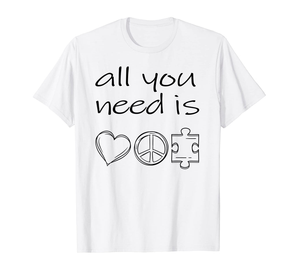 All You Need Is Love Peace And Puzzle T-Shirt - Aesthetic Graphic Men Women - T-Shirt, Sweatshirt, Hoodie
