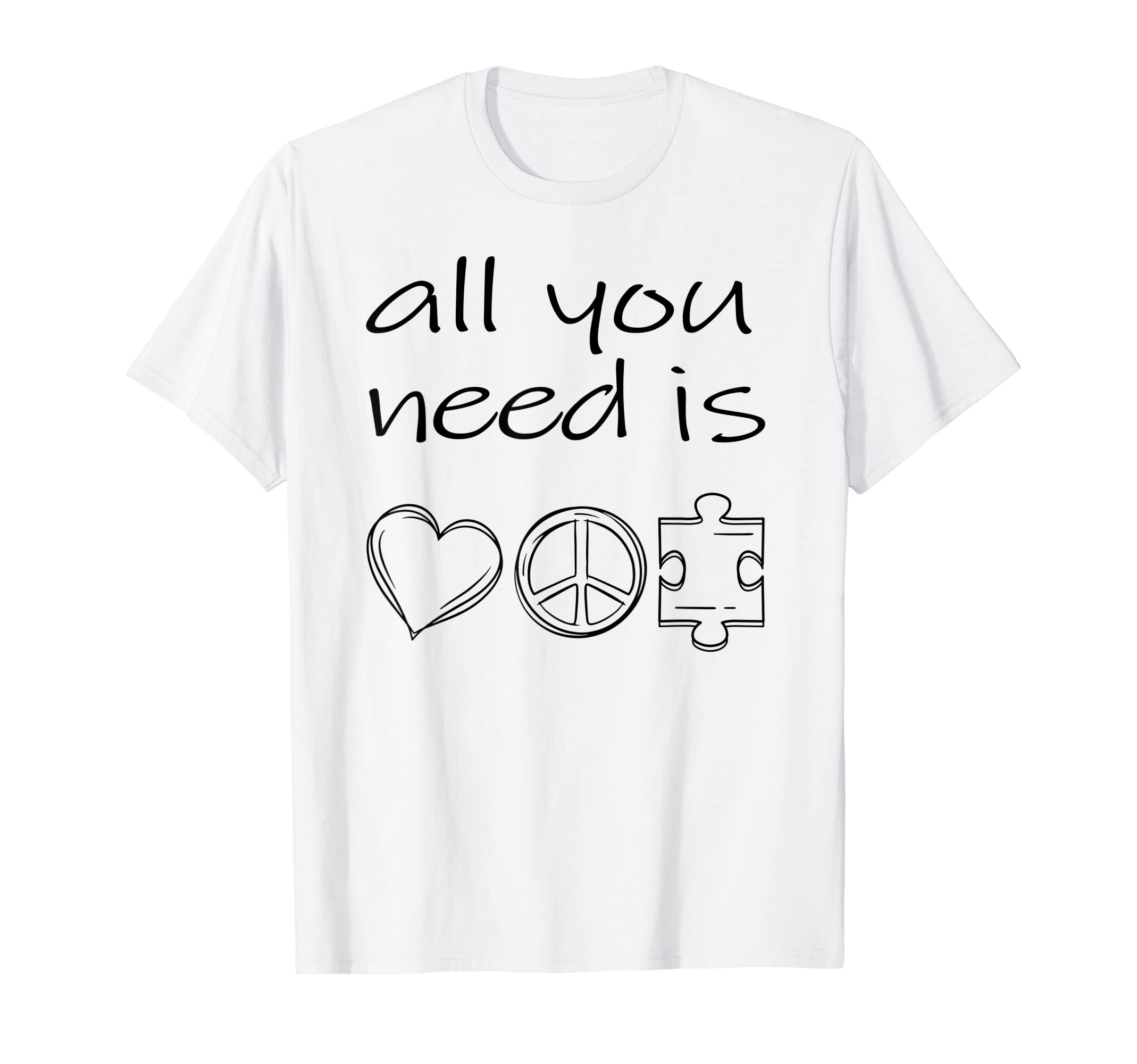 All You Need Is Love Peace And Puzzle T-Shirt - Aesthetic Graphic Men Women - T-Shirt, Sweatshirt, Hoodie