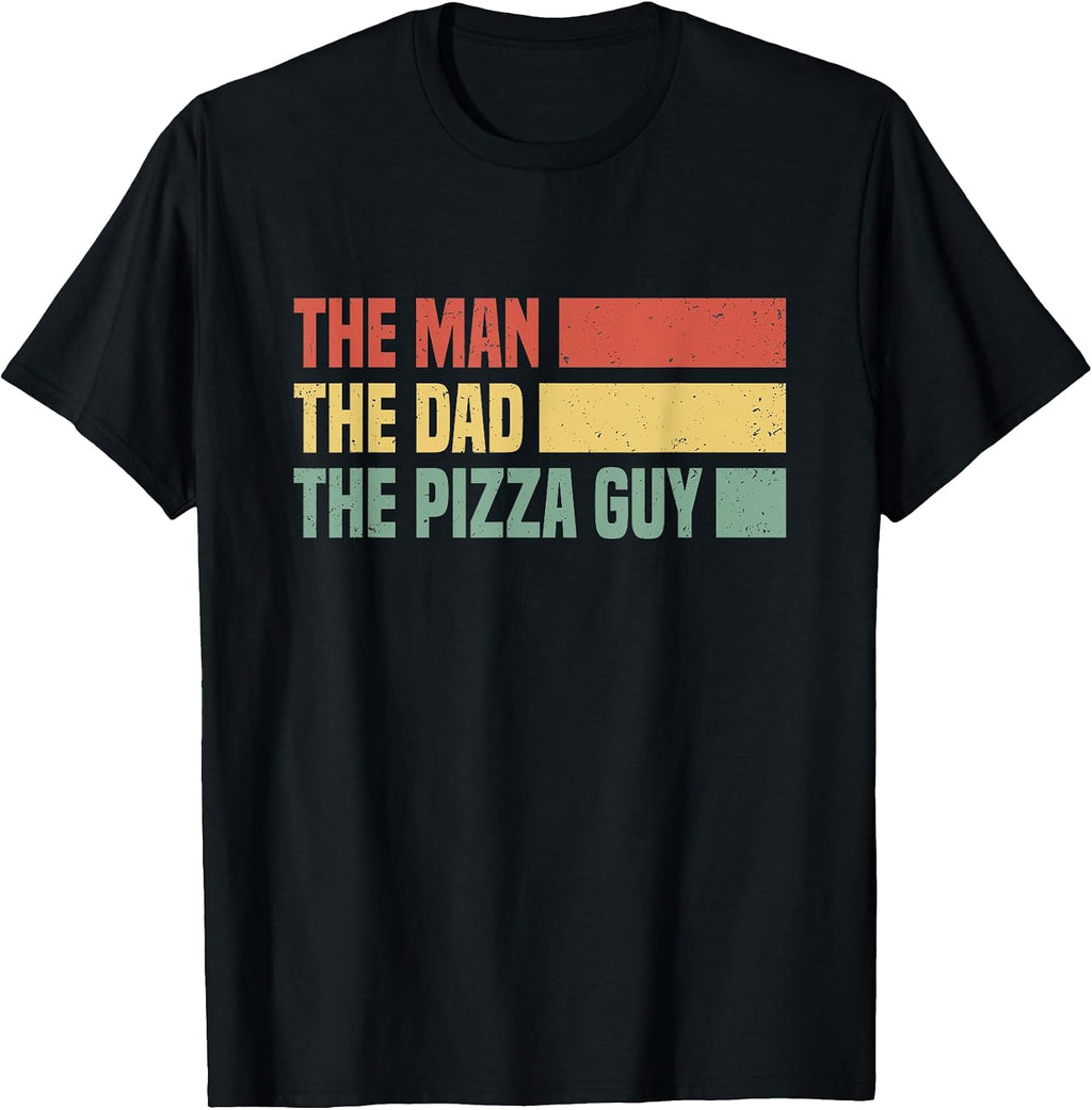 Pizza delivery guy with funny slices - Adult & Kids T-Shirts, Sweatshirts & Hoodies apparel design preview 1