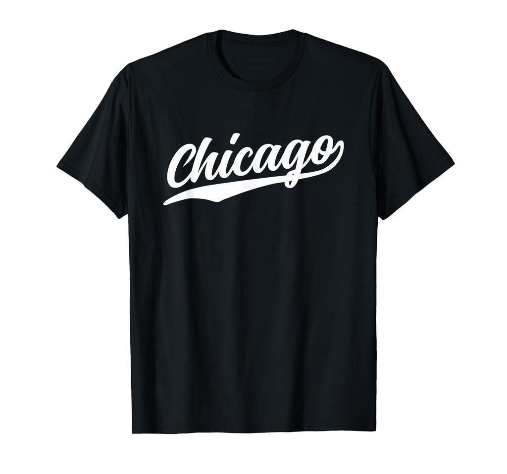 Chicago Illinois Script 1970S T-Shirt - Casual Everyday Wear Men Women - T-Shirt, Sweatshirt, Hoodie