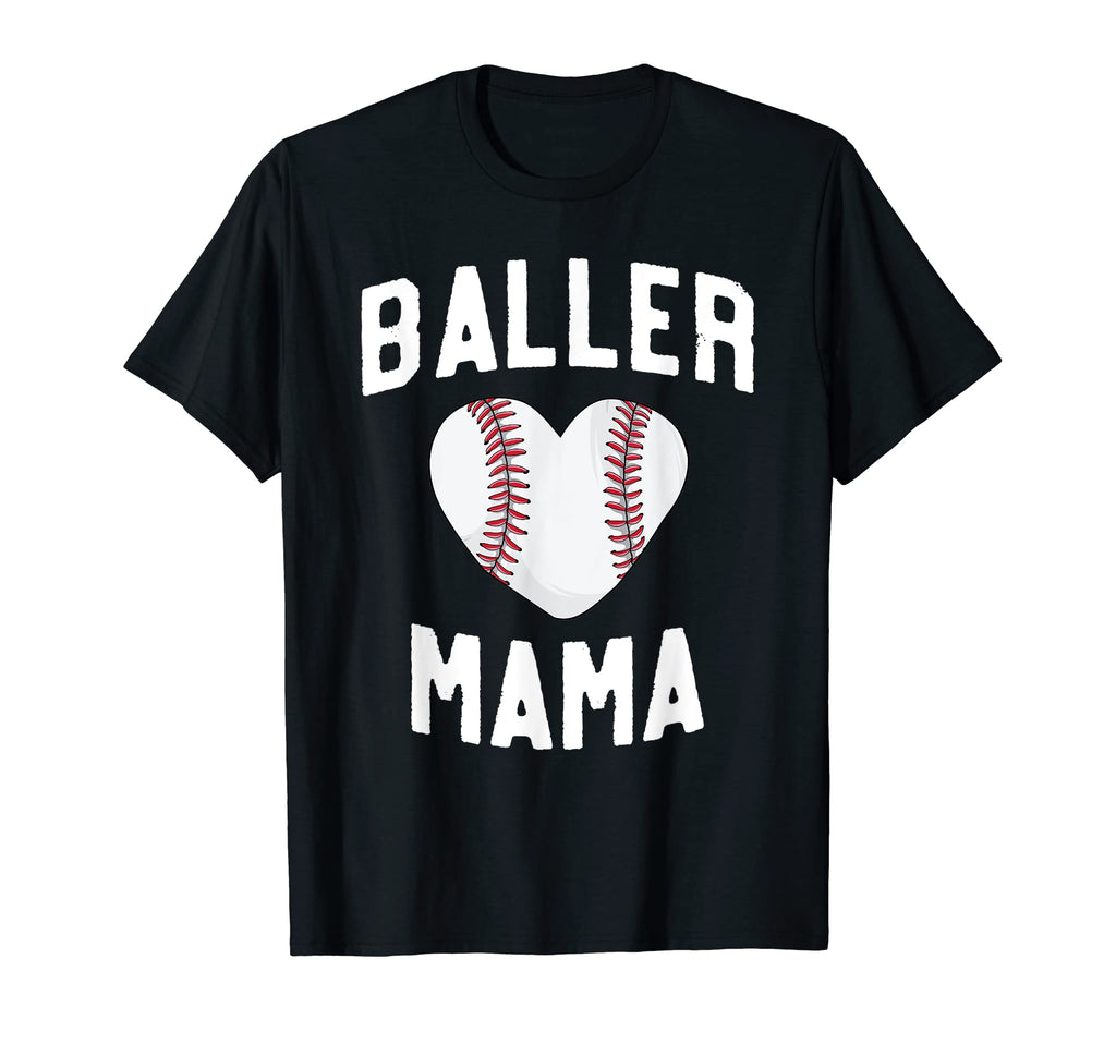 Baller Mama Funny Mom Baseball T-Shirt - Fun Novelty Design for Adults - T-Shirt, Sweatshirt, Hoodie