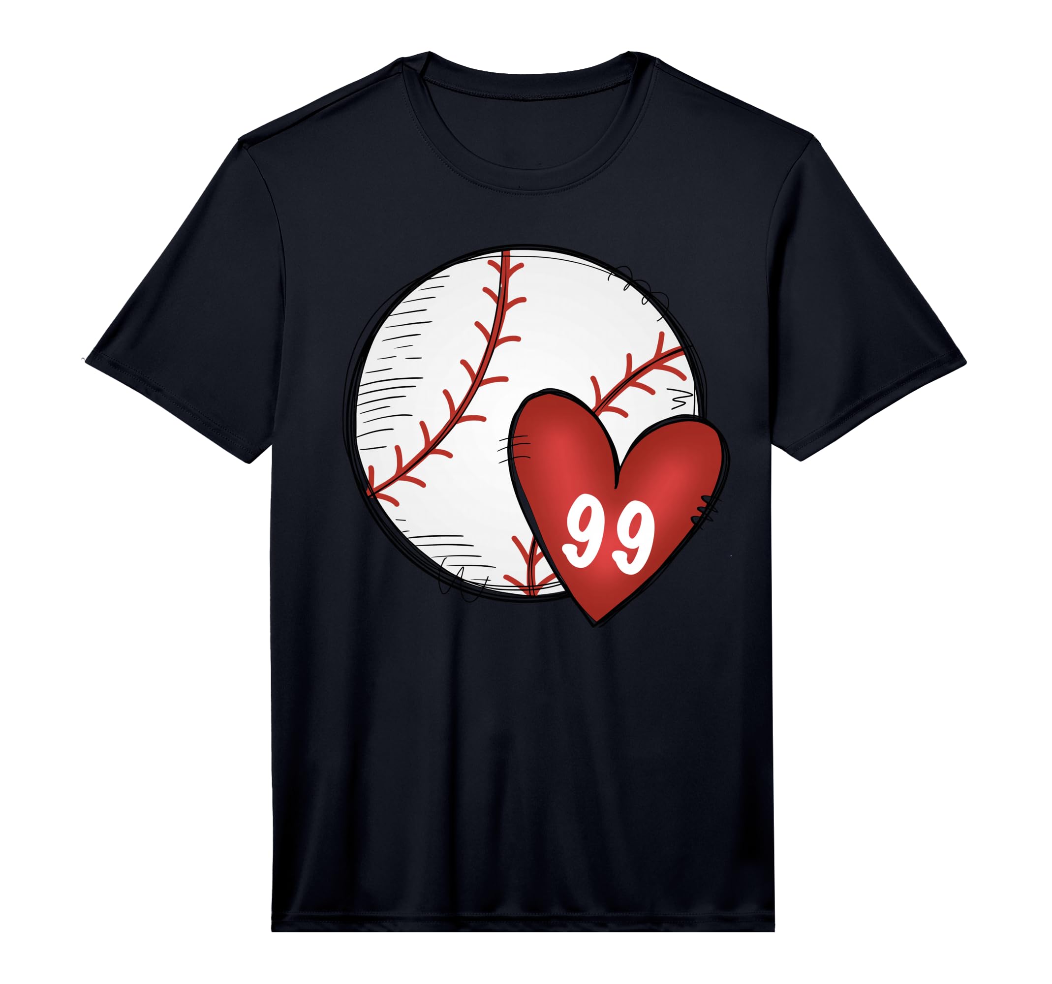 Womens Custom Baseball Mom Number 99 T-Shirt - Custom Art Print for Adults - T-Shirt, Sweatshirt, Hoodie
