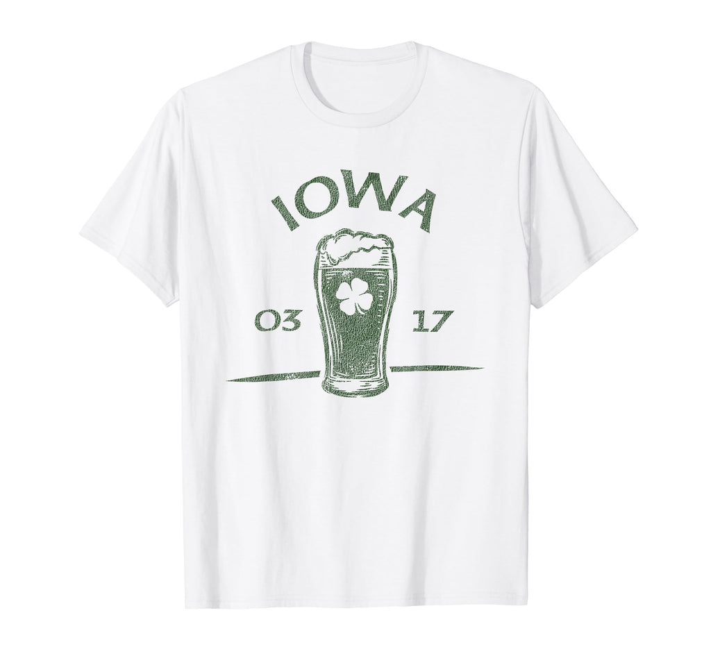 Iowa St Patricks Day Distressed T-Shirt - Fun Novelty Design Unisex - T-Shirt, Sweatshirt, Hoodie