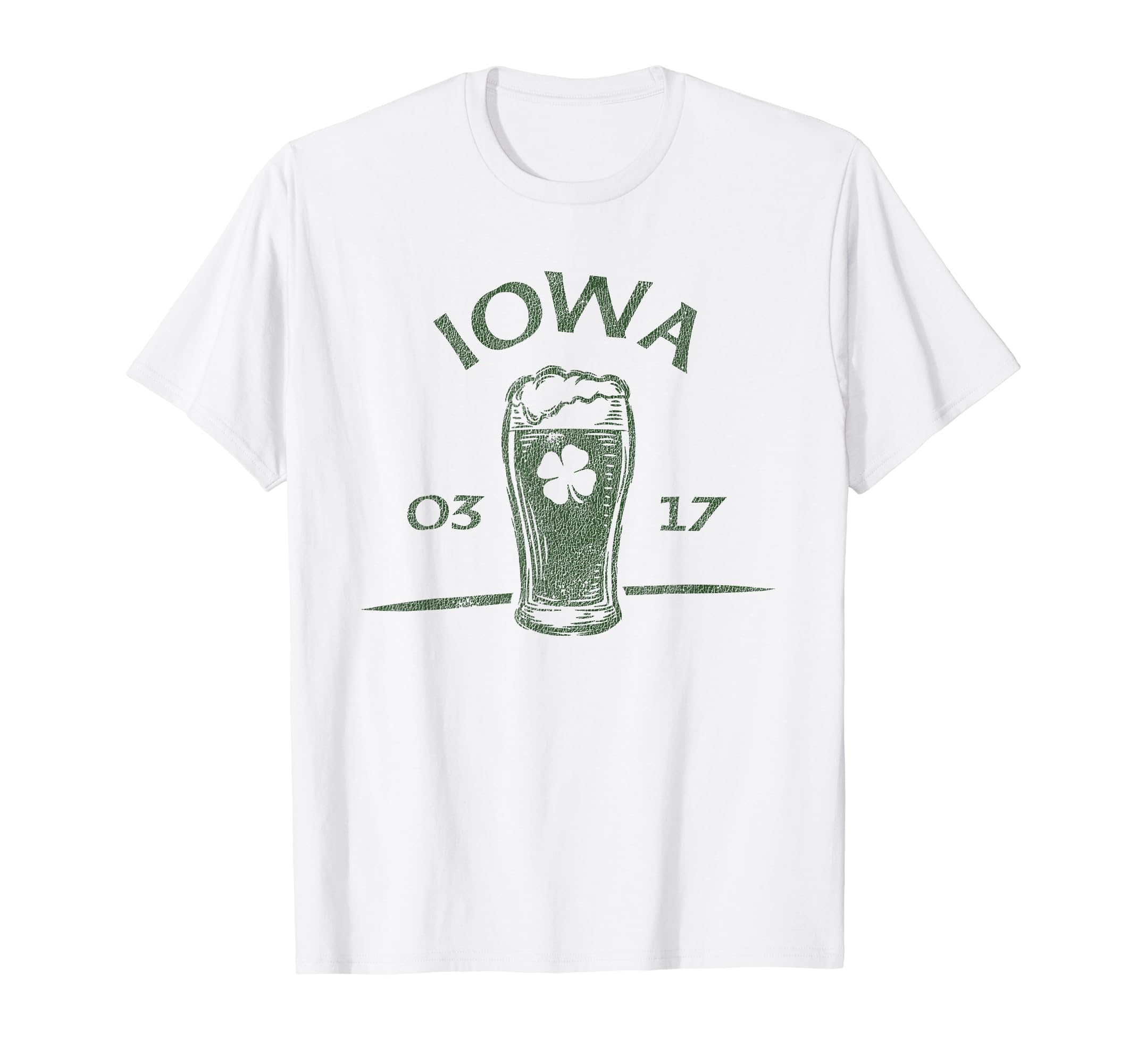Iowa St Patricks Day Distressed T-Shirt - Fun Novelty Design Unisex - T-Shirt, Sweatshirt, Hoodie