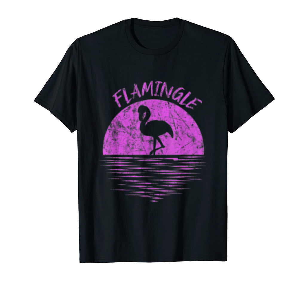Flamingo Distressed Sunset Flamingle T-Shirt - Streetwear Style for Adults - T-Shirt, Sweatshirt, Hoodie