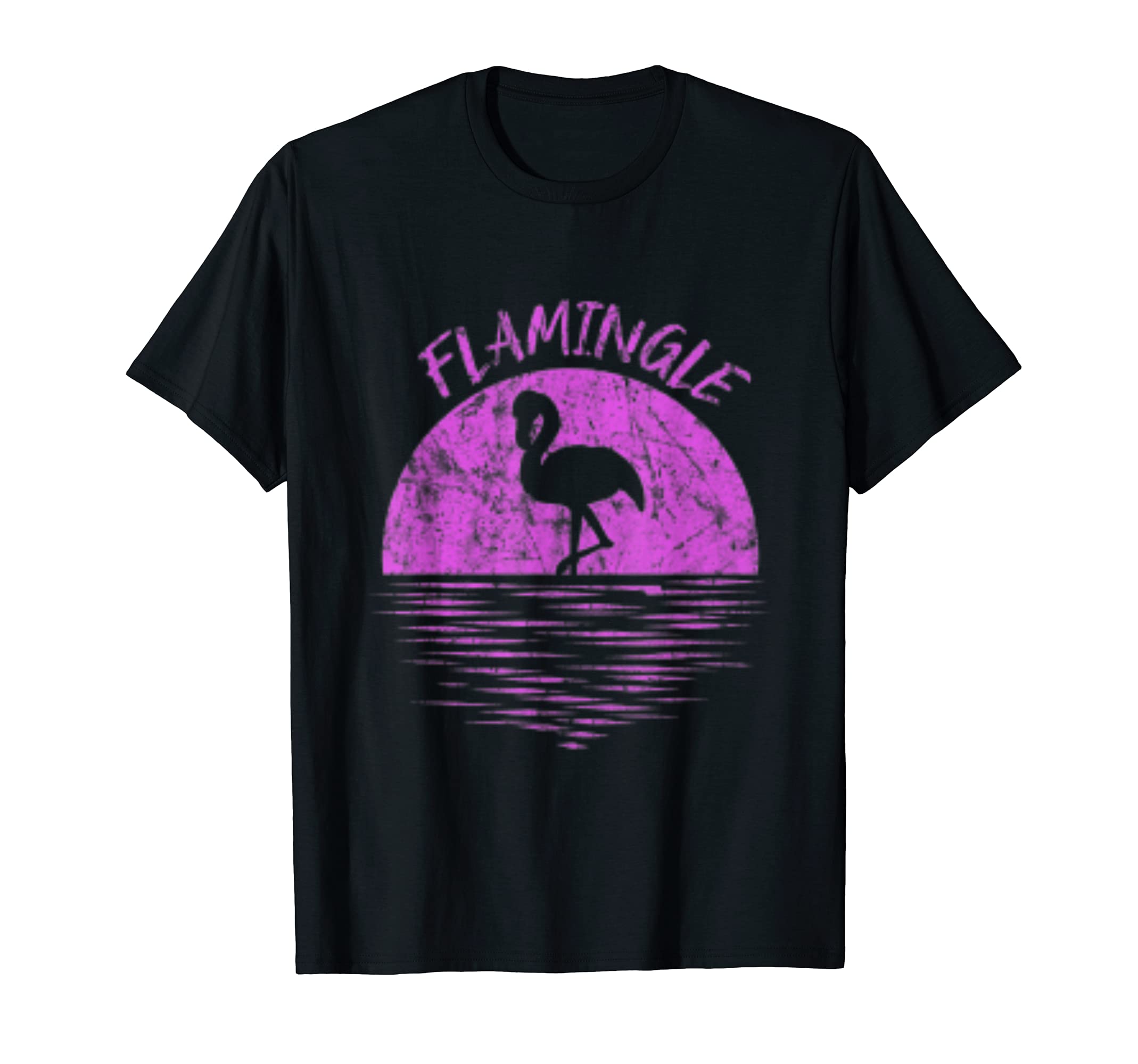 Flamingo Distressed Sunset Flamingle T-Shirt - Streetwear Style for Adults - T-Shirt, Sweatshirt, Hoodie