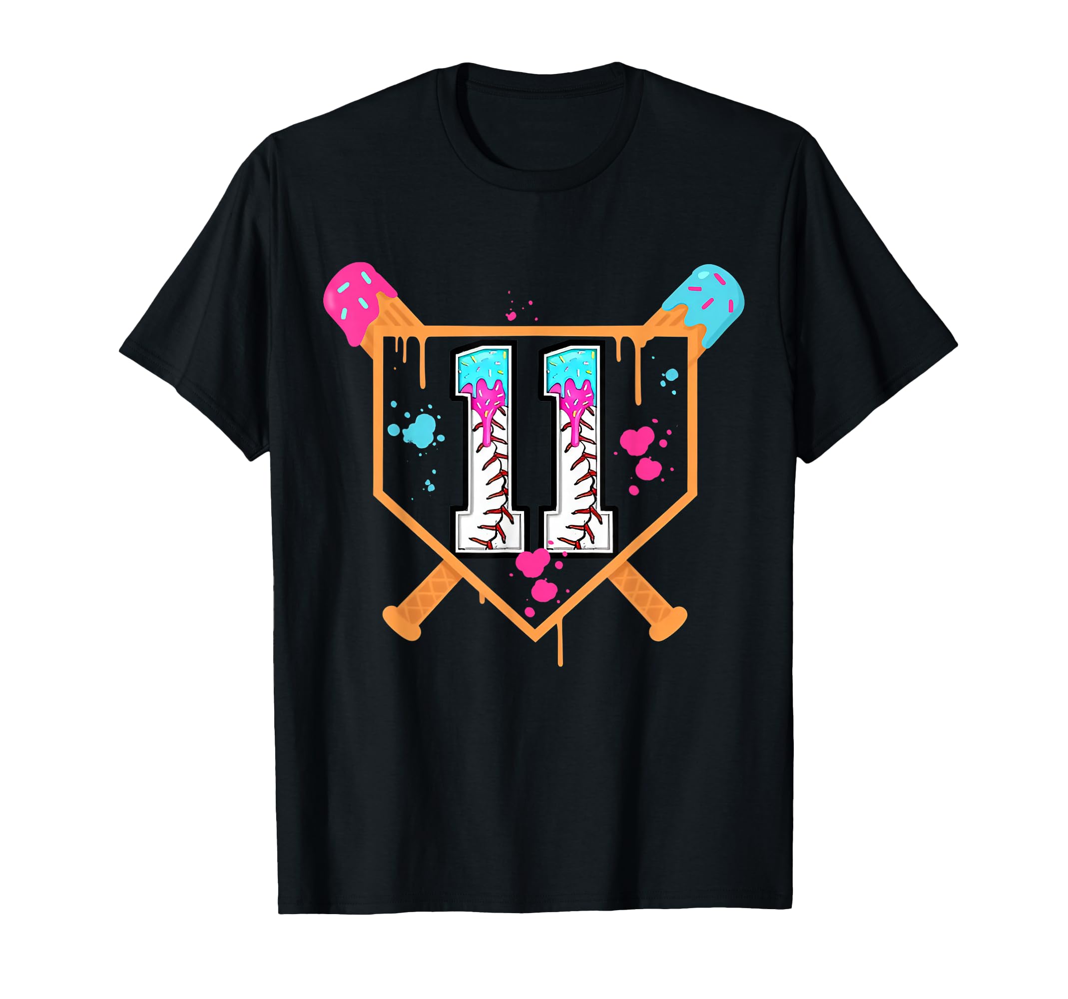 Baseball 11Th Birthday Ice Cream T-Shirt - Custom Art Print for Adults - T-Shirt, Sweatshirt, Hoodie
