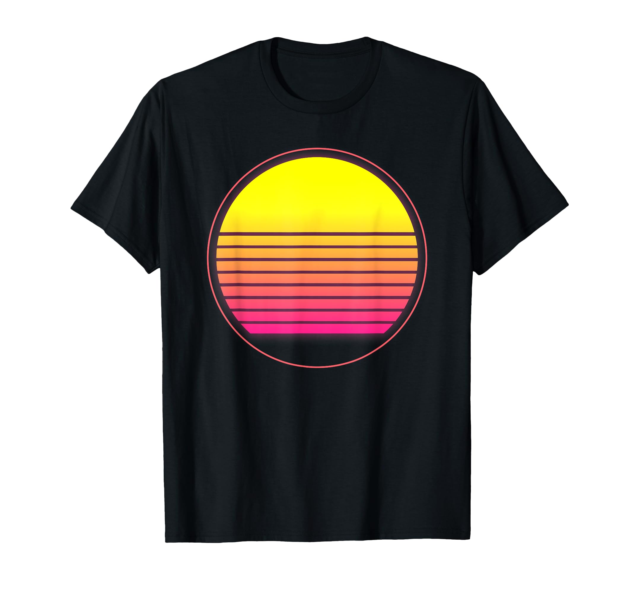 Glowing Sun Aesthetic Vaporwave Art T-Shirt - Unique Graphic for Adults - T-Shirt, Sweatshirt, Hoodie