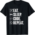 Eat Sleep Code Repeat Designs - Adult & Kids T-Shirts, Sweatshirts & Hoodies apparel design preview 1