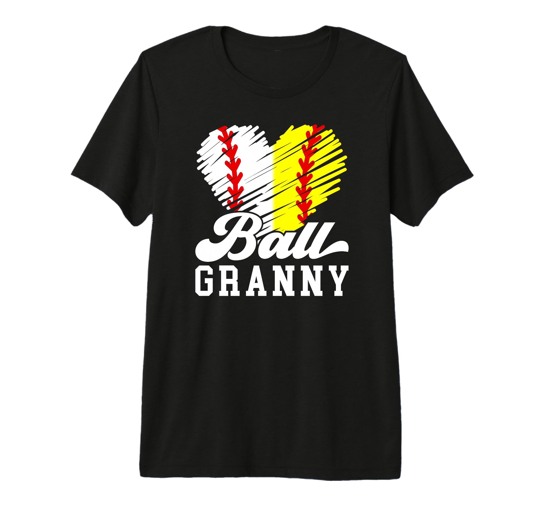 Ball Granny Heart Baseball Softball T-Shirt - Unique Graphic for Adults - T-Shirt, Sweatshirt, Hoodie