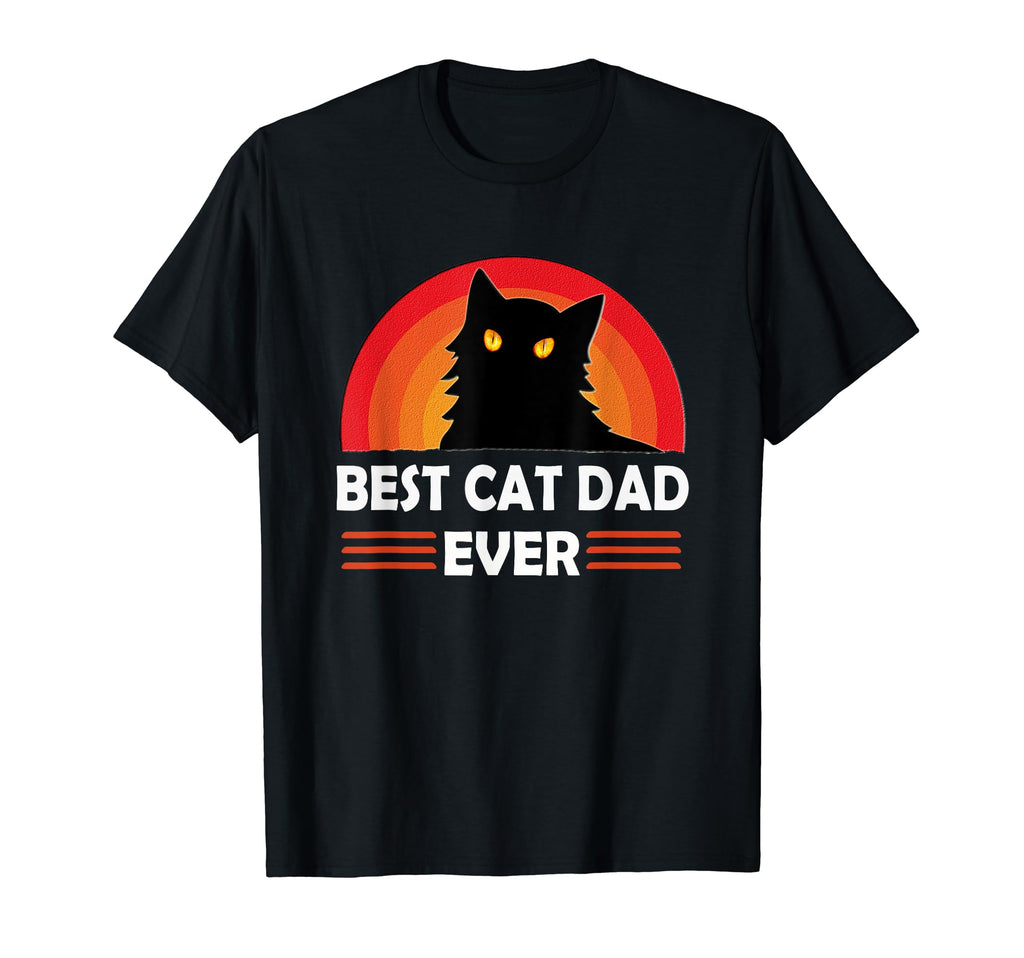 Best Cat Dad Ever Eighties Funny Cat T-Shirt - Aesthetic Graphic Men Women - T-Shirt, Sweatshirt, Hoodie