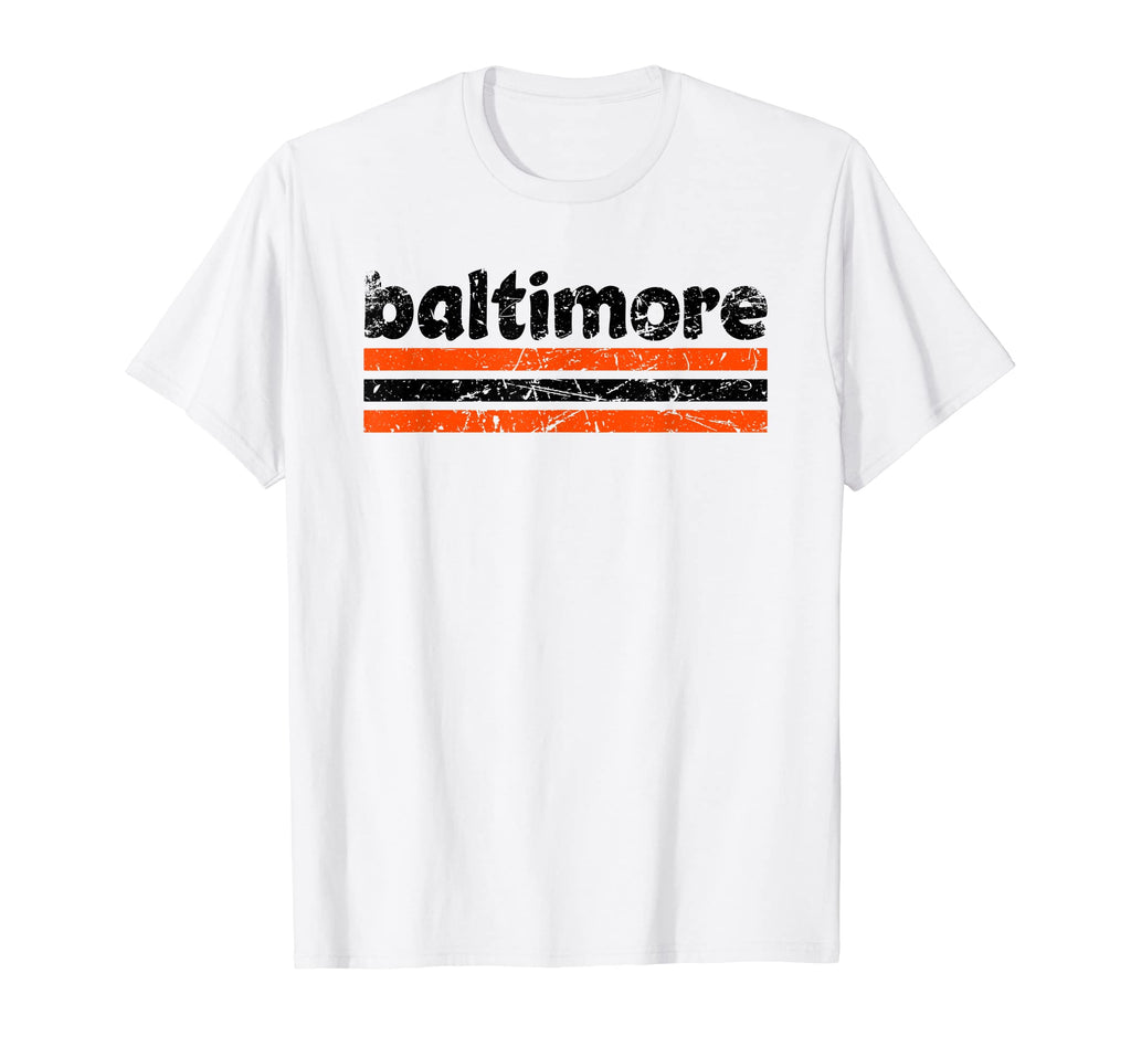 Baltimore Maryland Three Stripe T-Shirt - Aesthetic Graphic Men Women - T-Shirt, Sweatshirt, Hoodie