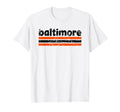 Baltimore Maryland Three Stripe T-Shirt - Aesthetic Graphic Men Women - T-Shirt, Sweatshirt, Hoodie
