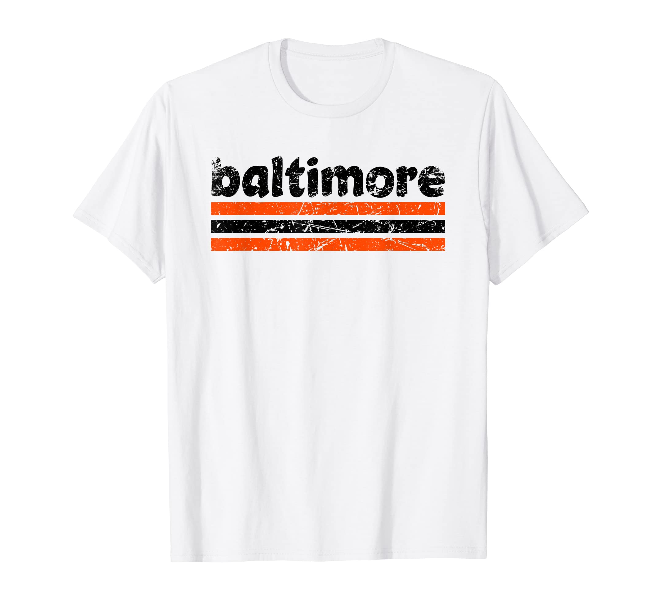 Baltimore Maryland Three Stripe T-Shirt - Aesthetic Graphic Men Women - T-Shirt, Sweatshirt, Hoodie