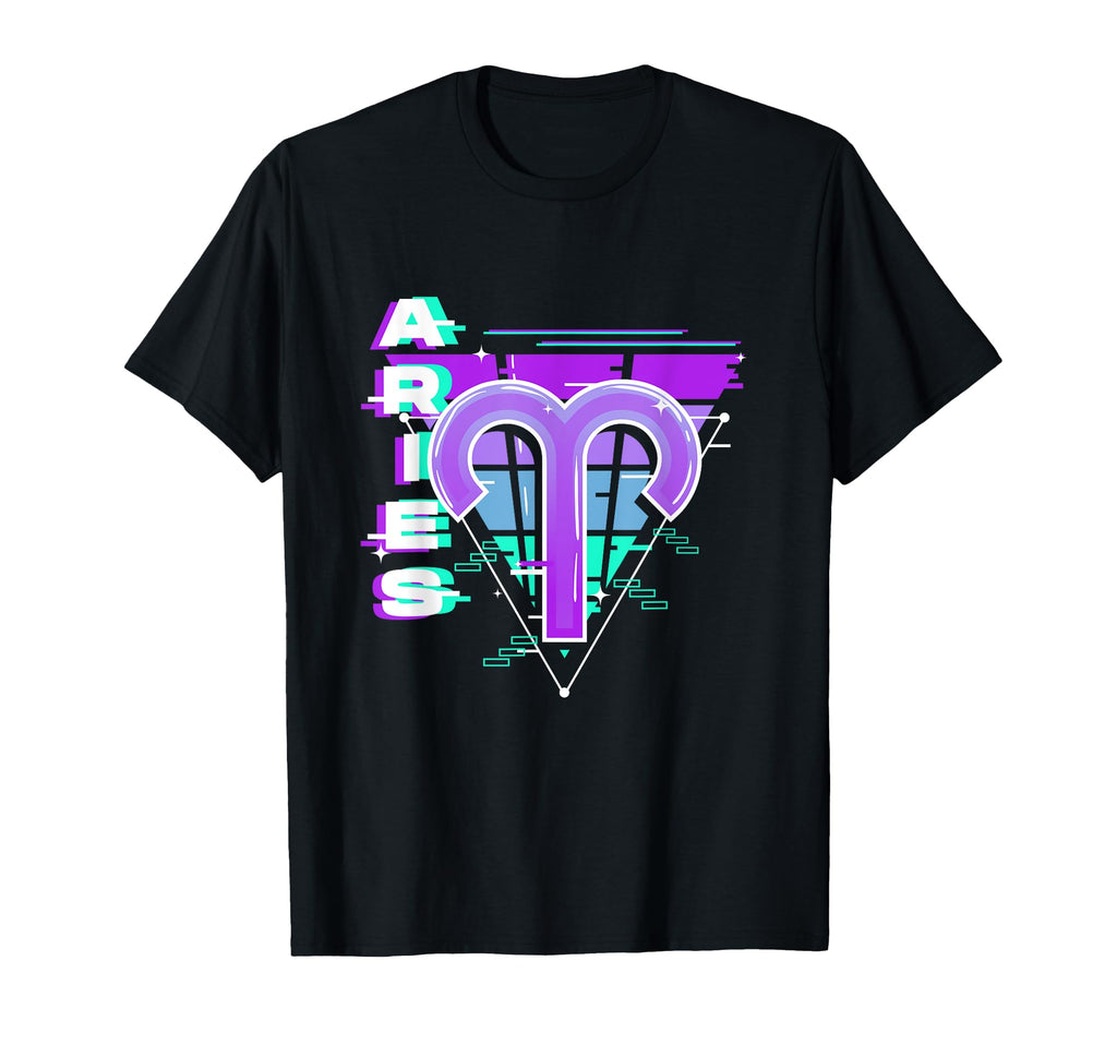 Aries Zodiac Sign Vaporwave T-Shirt - Custom Art Print for Adults - T-Shirt, Sweatshirt, Hoodie